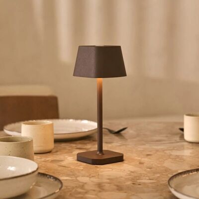 Lámpara de mesa recargable Ava Mocha Brown | Inalámbrica y regulable