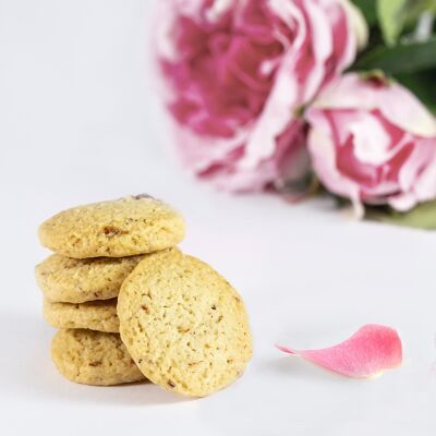 Loose "Les croquants" range biscuit with Damask Rose flavor - VEGAN RECIPE