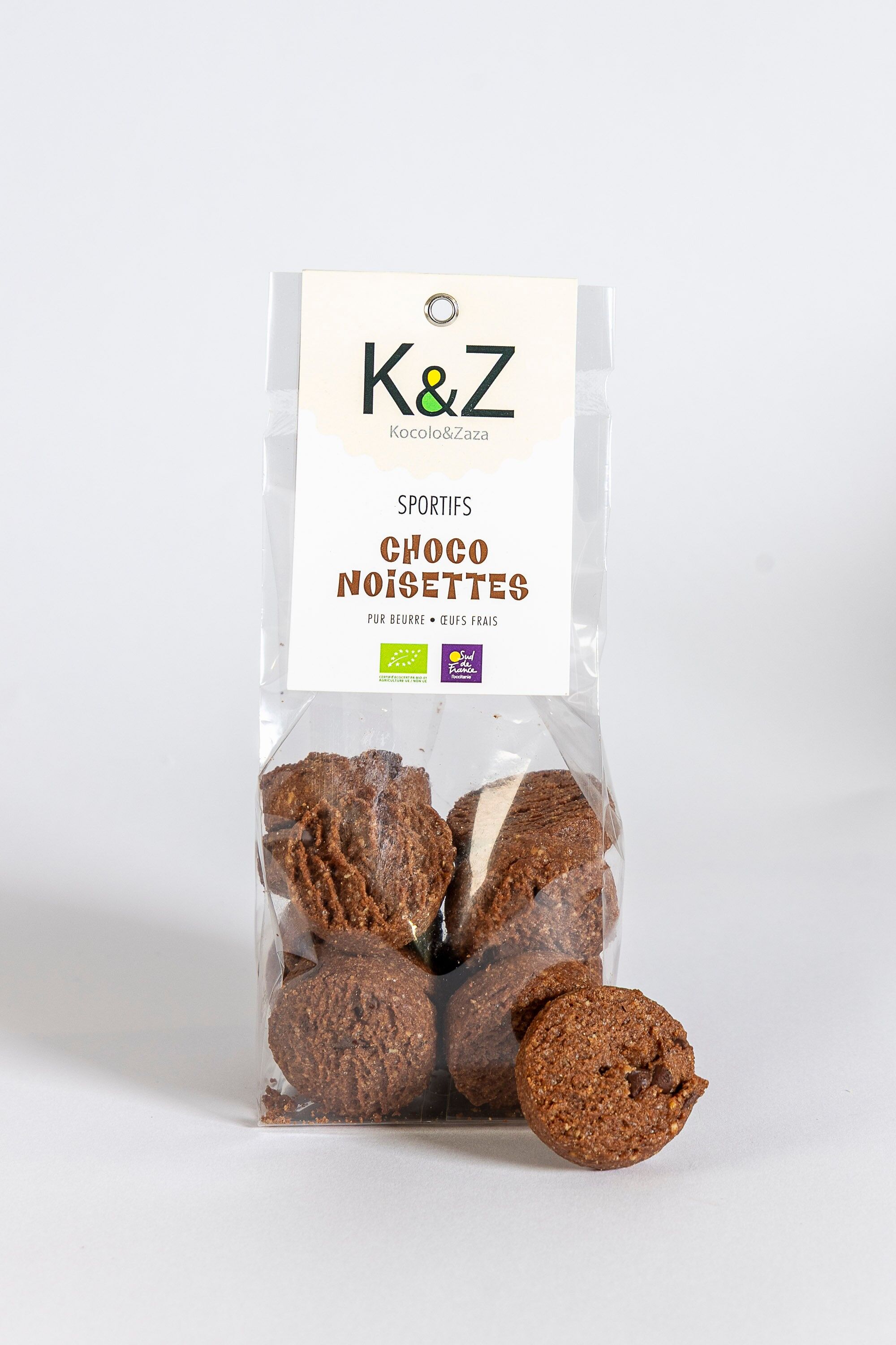 Kekse der Produktreihe „Les Sportifs“ mit Schokoladen- und Haselnussgeschmack im 120g-Beutel