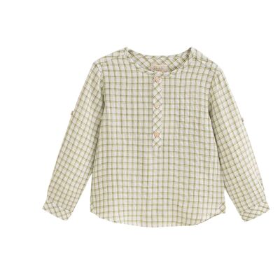Camicia a maniche lunghe da bambino con stampa a quadri M129-21517113