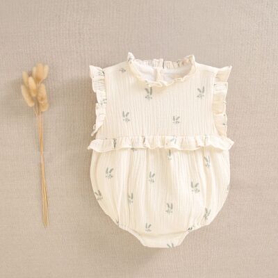 Barboteuse bébé fille écrue à imprimé branches M142-29502142