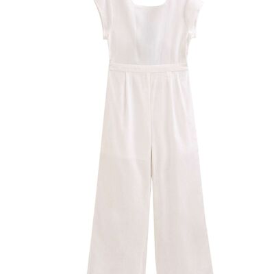 Combinaison longue fille avec ouverture au dos et noeud bleu M17-21501265