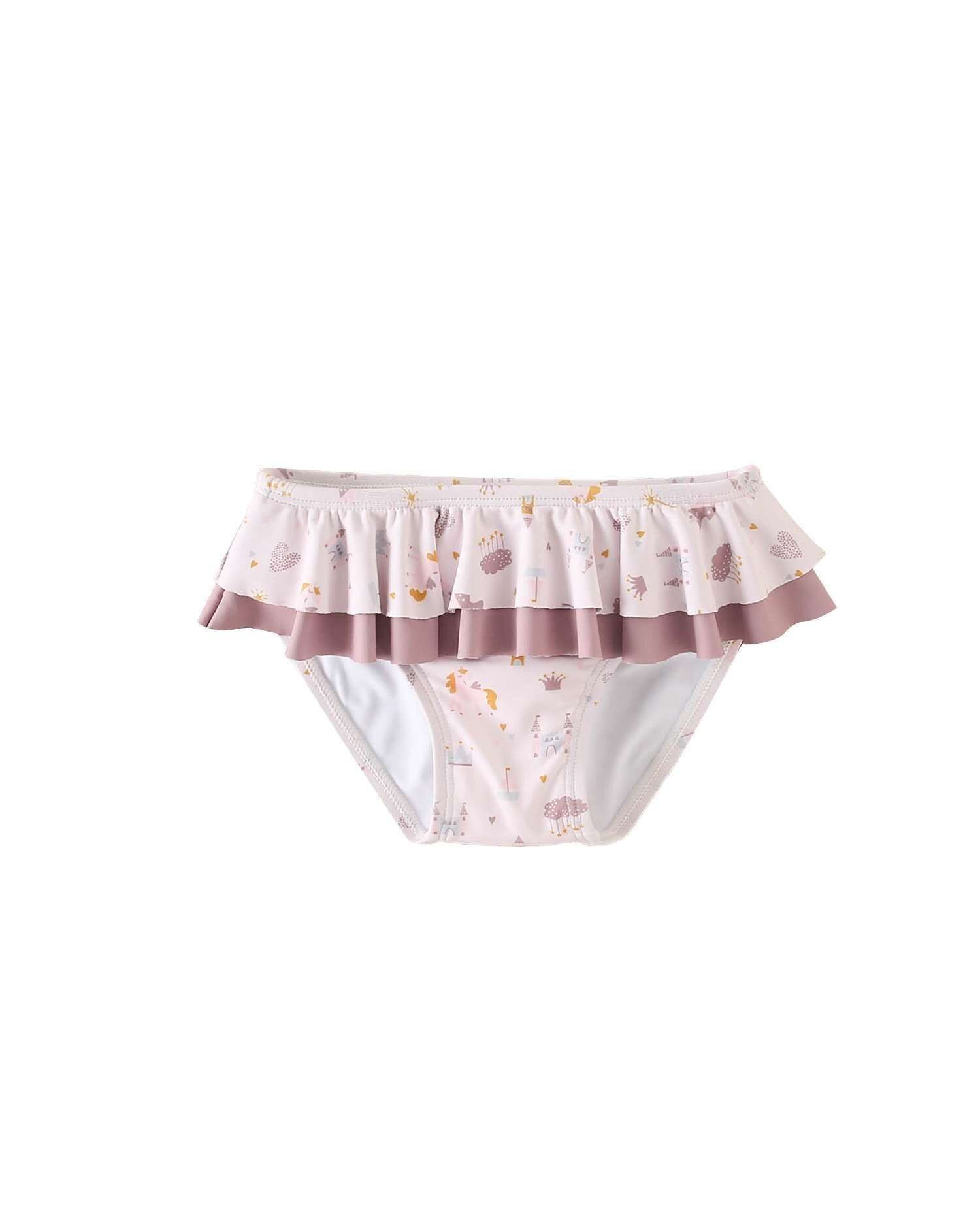 Baby-Mädchen-Höschen mit Einhorn-Print und Rüschen M202-23506022