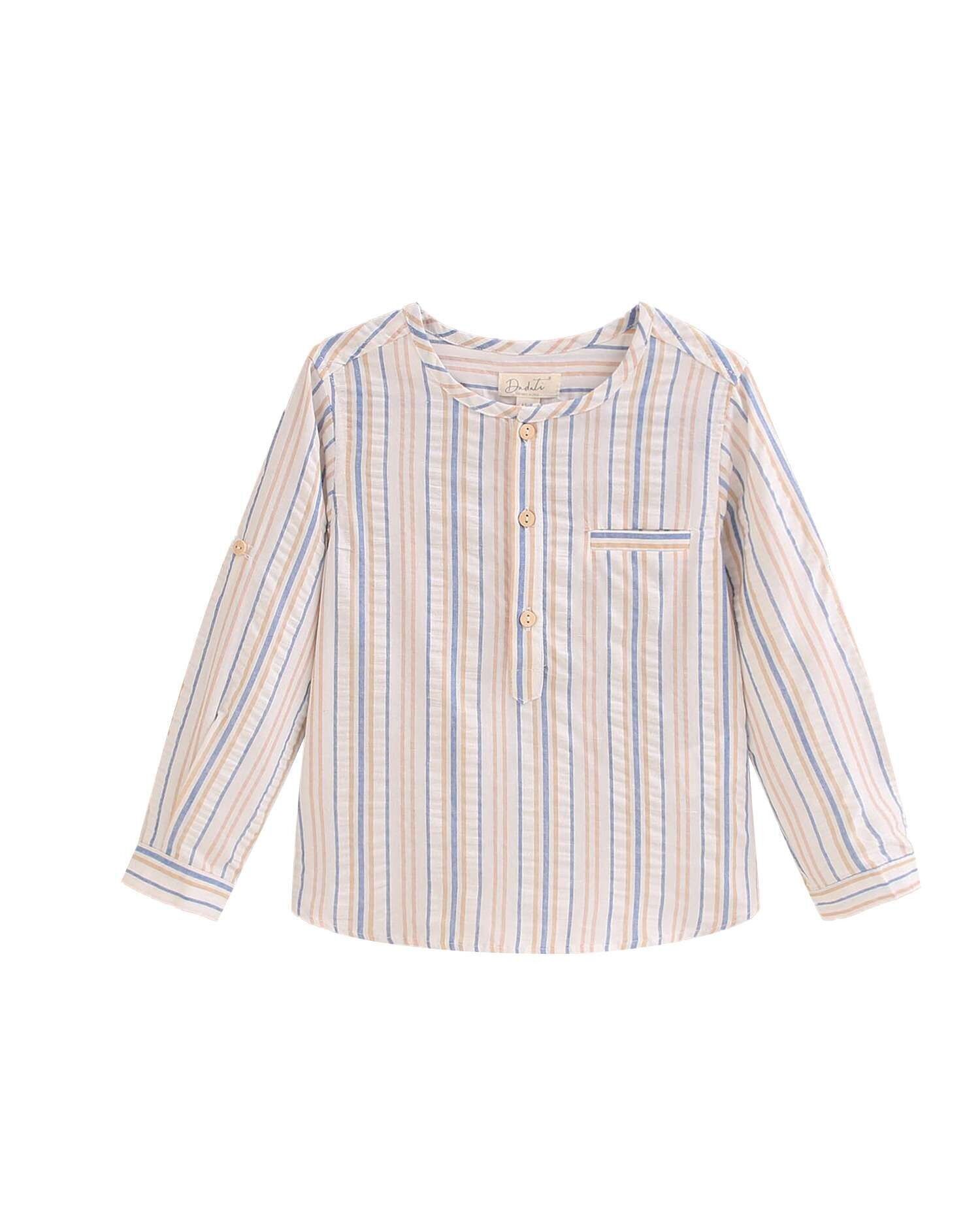 Jungen-Rundhals-Streifenhemd M27-21501573