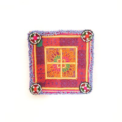 Wooden Afgani Chakla - Wall Frame - Multi Colors