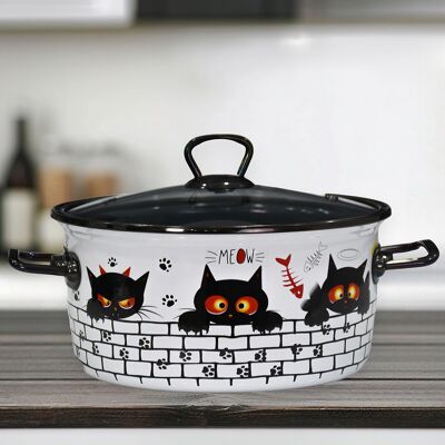 PR Home Cat Enamel Frying Pot 22 cm