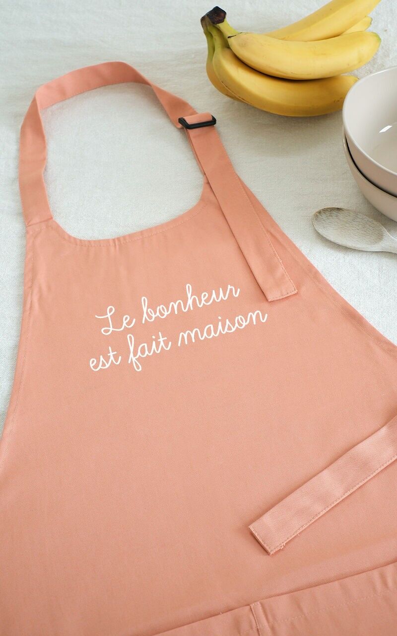 Embroidered Apron Happiness is Homemade Terracotta