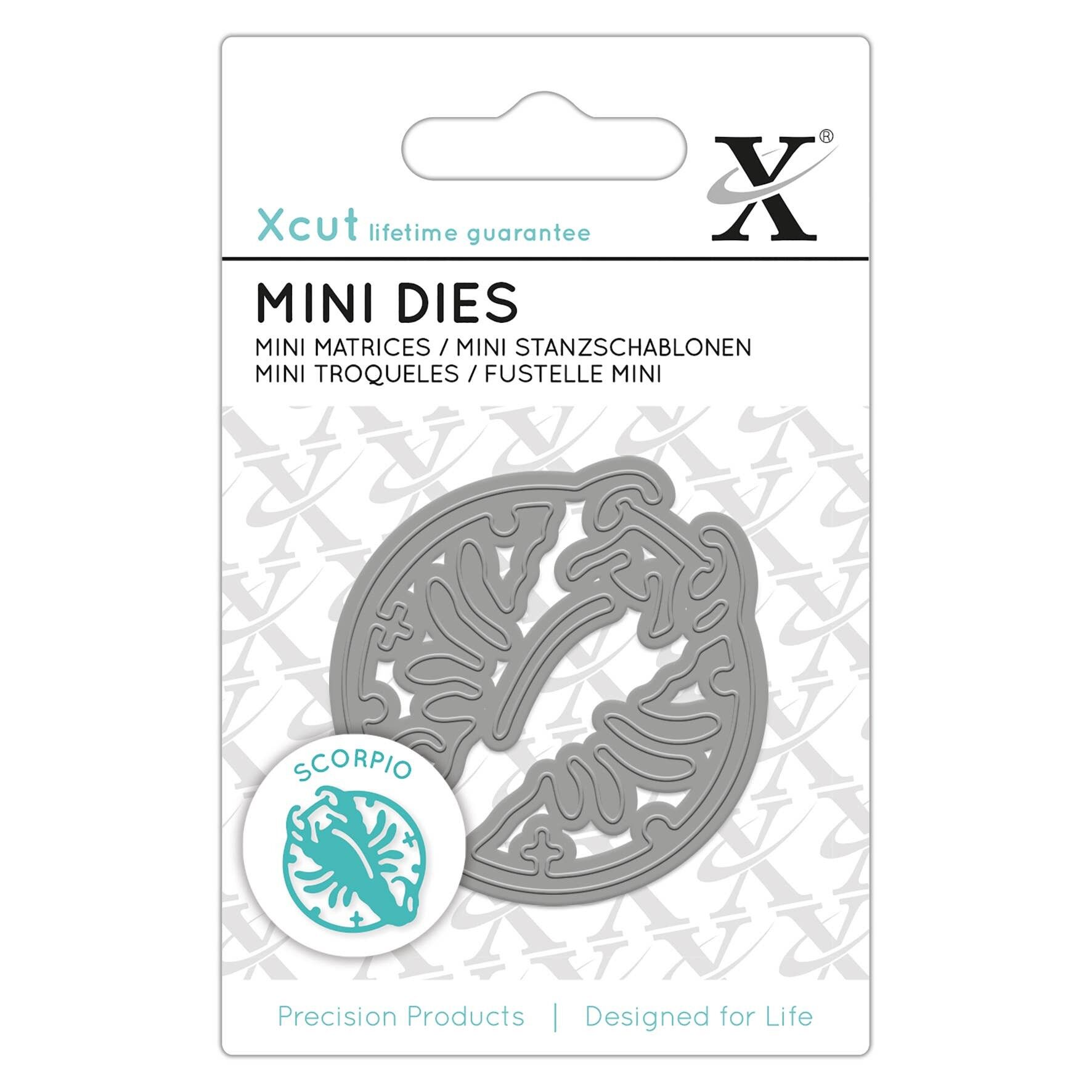 Mini troquel Xcut, signo del zodiaco Escorpio, acero al carbono, arte y manualidades, suministros para herramientas de corte de carbono para una hermosa decoración, fabricación de tarjetas, etiquetas de regalo, envoltura de álbumes de recortes, creación de invitaciones, Crafters Companion
