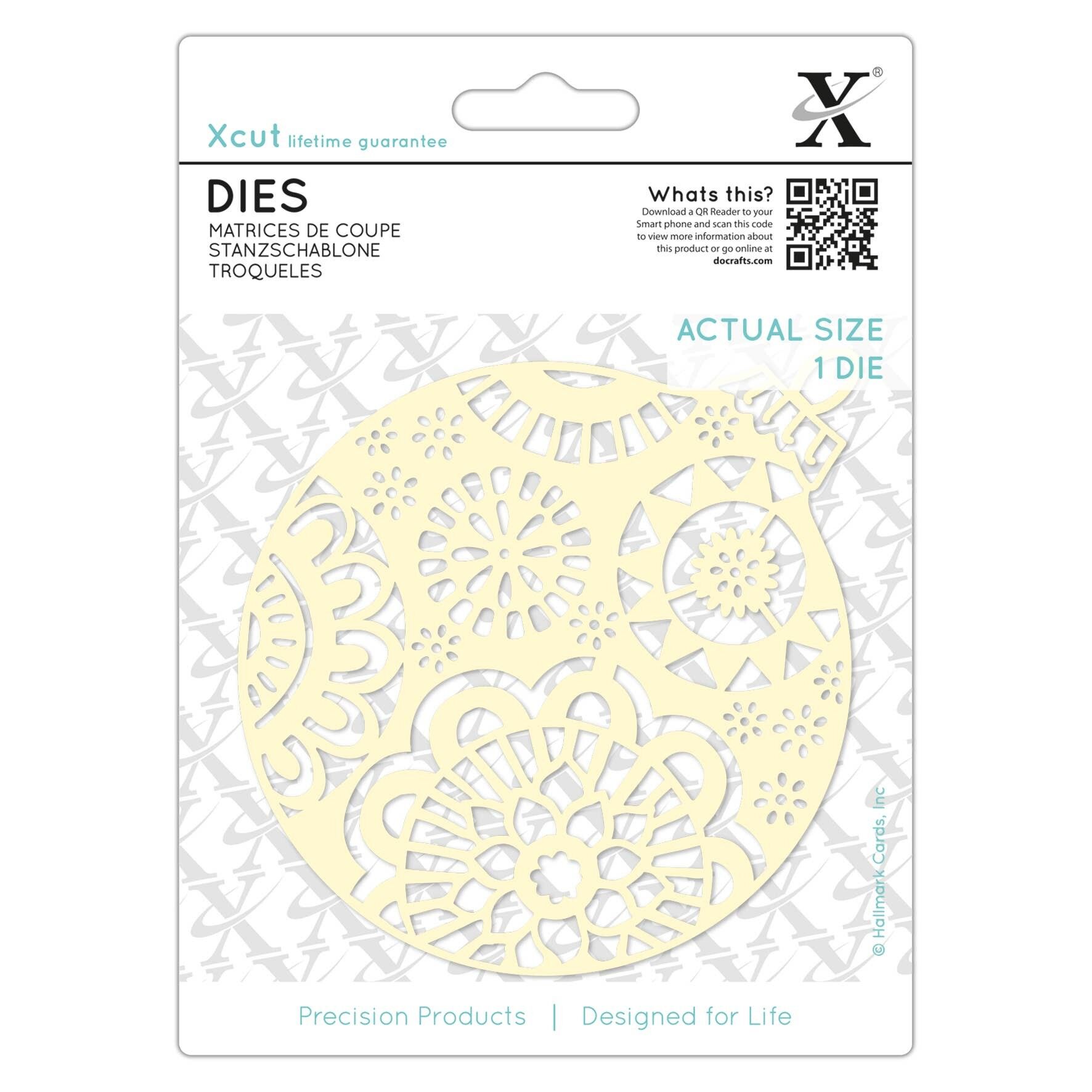 Xcut Dies Large Ornate Bauble, acciaio al carbonio, arte e artigianato, forniture per utensili da taglio in carbonio, per splendide decorazioni, creazione di biglietti, etichette regalo, confezioni, scrapbooking, creazione di inviti, Crafters Companion