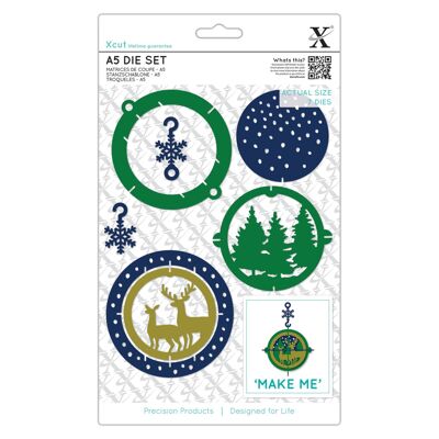 Troqueles Xcut A5, adorno de bosque invernal, 7 piezas, acero al carbono, arte y manualidades, herramienta de corte, para una hermosa decoración, fabricación de tarjetas, envoltura de etiquetas de regalo, álbumes de recortes, creación de invitaciones, Crafters Companion