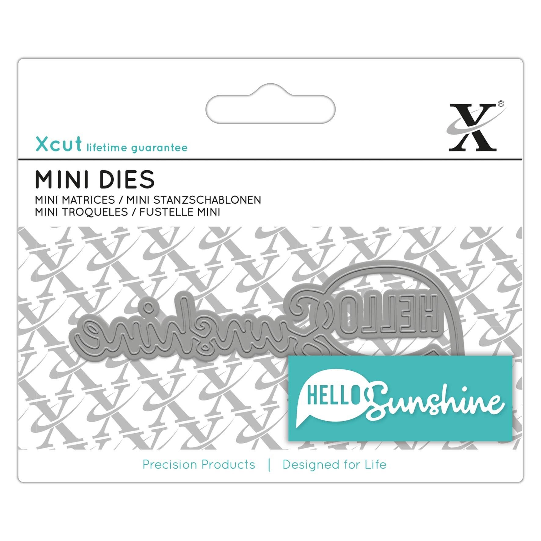 Xcut Mini Sentiment Die Hello Sunshine, acciaio al carbonio, arte e artigianato, forniture per utensili da taglio in carbonio, per splendide decorazioni, creazione di biglietti, etichette regalo, confezioni, scrapbooking, inviti, Crafters Companion