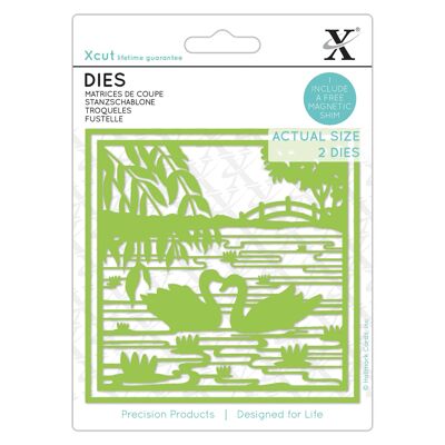 Troqueles Xcut con cisnes orientales, 2 piezas, acero al carbono, arte y manualidades, suministros para herramientas de corte de carbono, hermosa decoración, fabricación de tarjetas, etiquetas de regalo, envolturas, álbumes de recortes, creación de invitaciones, Crafters Companion