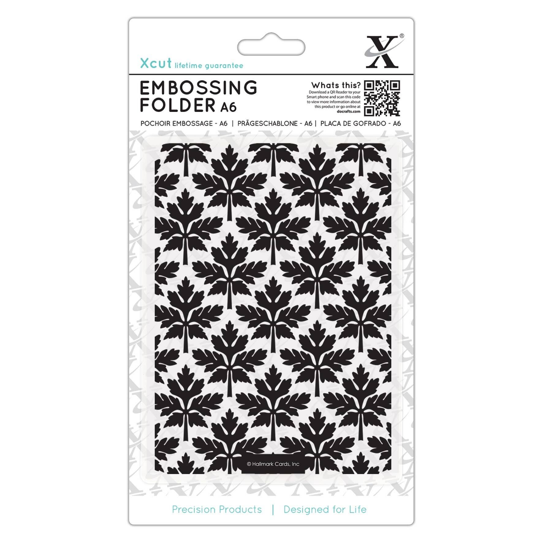 Xcut A6-Prägefolder „Barockblätter“, Zubehör für Kunst und Handwerk zum Selbermachen, Kartenherstellungszubehör, Prägedekoration, Rillzubehör und Zubehör für Bastelwerkzeuge, Scrapbooking, Prägestempelkissen