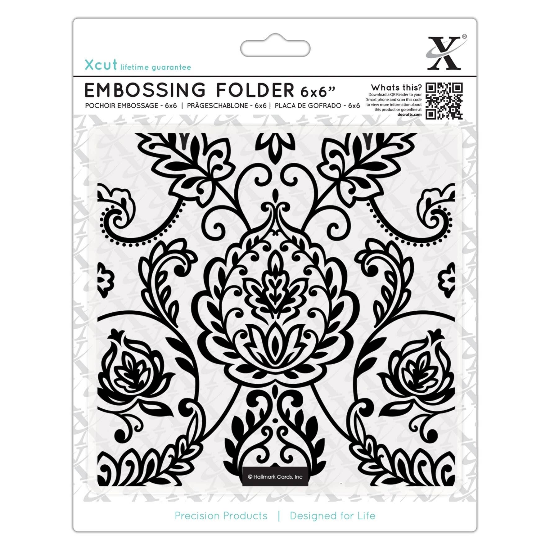 Xcut 6x6" Kunst- und Bastelkachel-Prägefolder, DIY-Kunst- und Bastelzubehör, Kartenherstellungszubehör, Prägedekoration, Rillenzubehör und Bastelwerkzeugzubehör, Scrapbooking, Prägestempelkissen