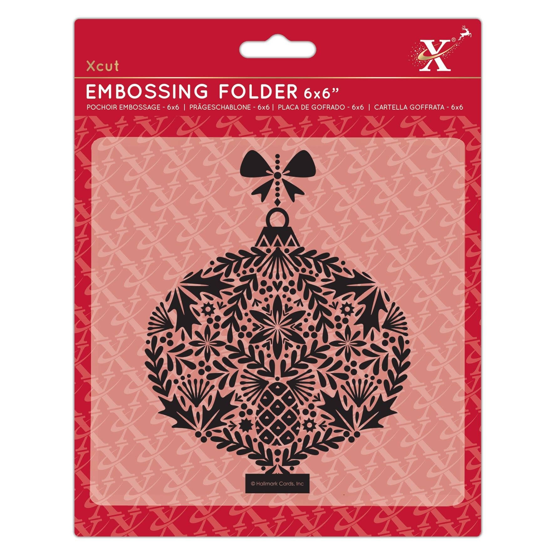 Xcut Prägefolder „Foliage Bauble“, 6 x 6 Zoll, Bastelzubehör zum Selbermachen, Kartenherstellungszubehör, Prägedekoration, Falzzubehör und Bastelwerkzeugzubehör, Scrapbooking, Prägestempelkissen