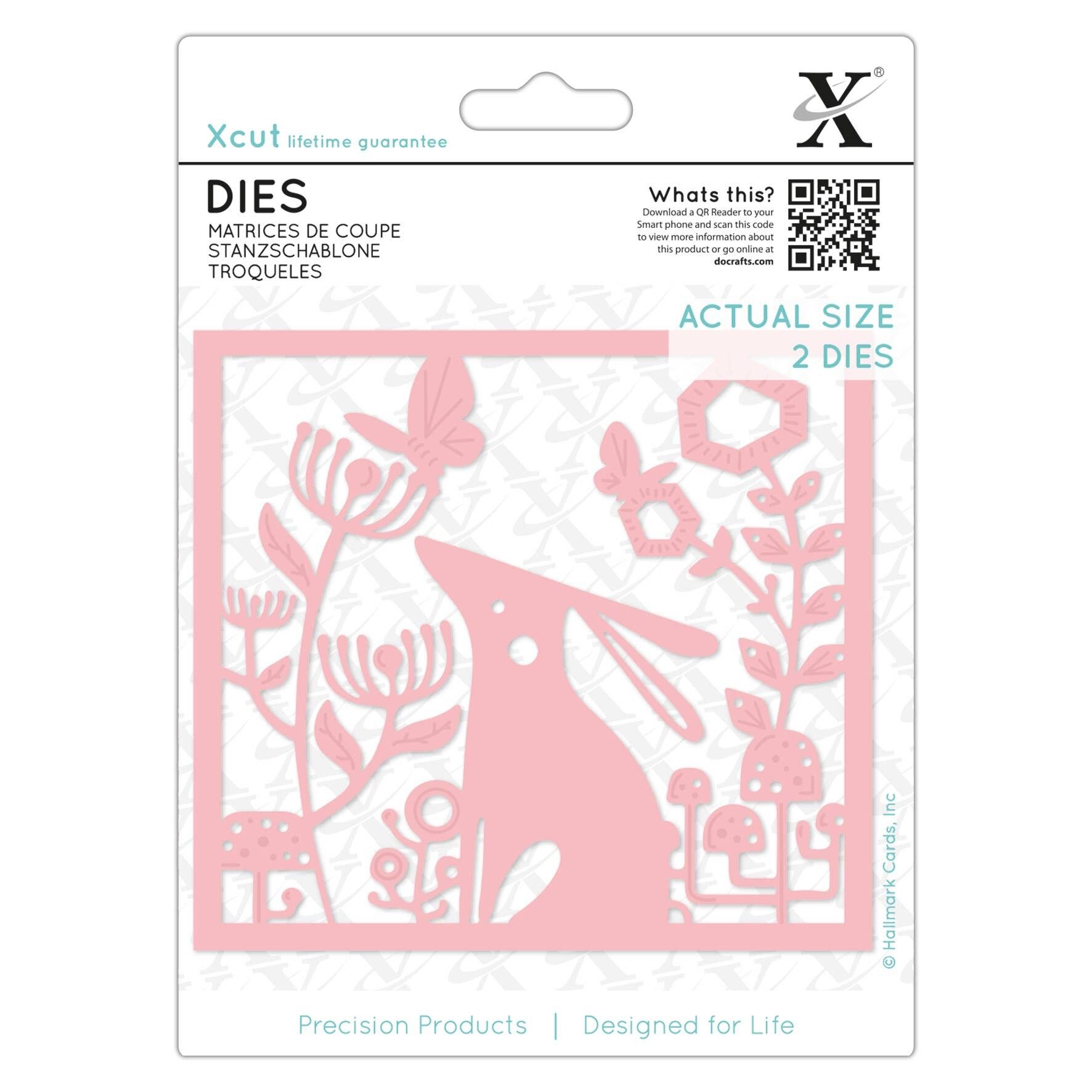 Xcut Stanzformen Folk Rabbit, 2 Stück, Karbonstahl, Kunst & Handwerk, Schneidewerkzeug-Zubehör, für schöne Dekoration, Kartenherstellung, Geschenkanhänger, Verpackung, Scrapbooking, Einladungsherstellung, Crafters Companion