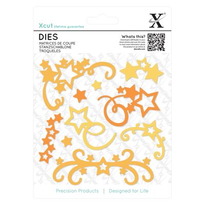 Matrices de découpe Xcut Star Flourish, 10 pièces en acier au carbone, art et artisanat, fournitures d'outils de découpe, belle décoration, fabrication de cartes, emballage d'étiquettes cadeaux, scrapbooking, fabrication d'invitations, compagnon d'artisanat