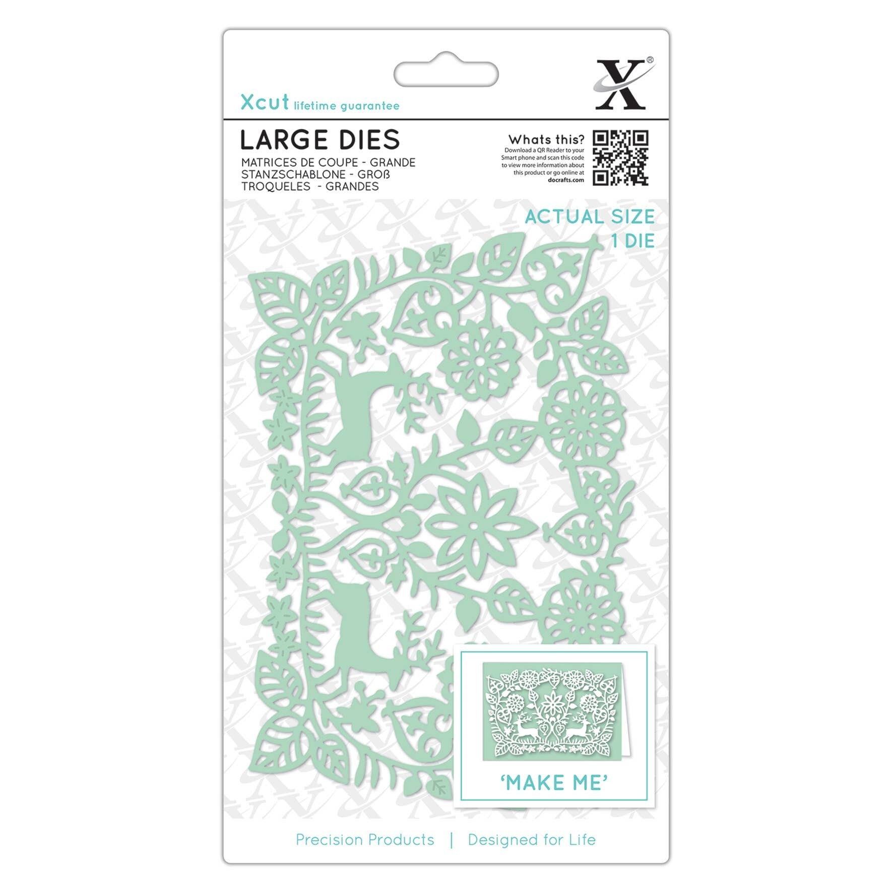 Xcut Large Dies Folk Forest, acciaio al carbonio, arte e artigianato, forniture per utensili da taglio, bellissime decorazioni, creazione di biglietti, confezionamento di etichette regalo, scrapbooking, creazione di inviti, Crafters Companion