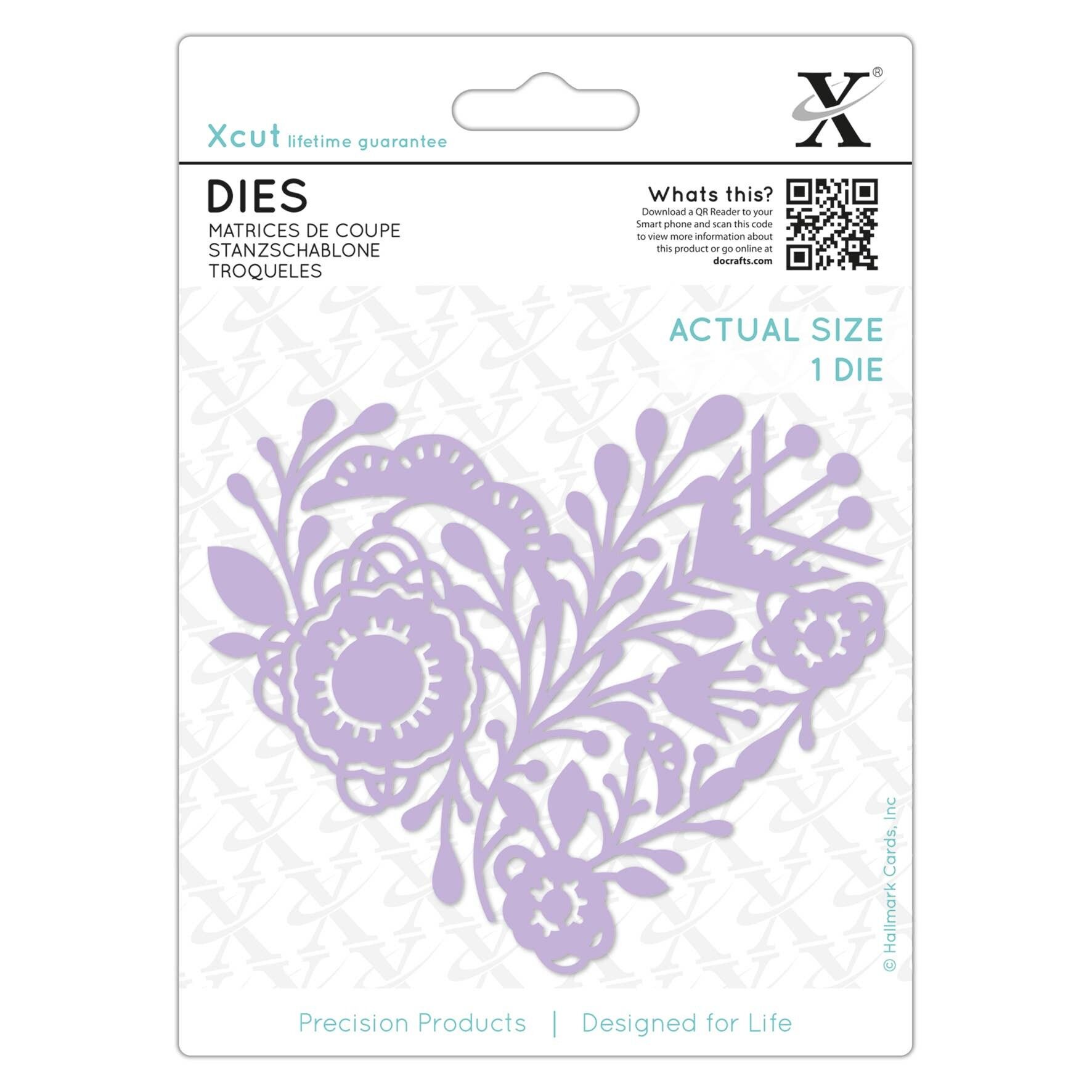 Xcut-Stanzform, Folk Heart, 1 Stück, Karbonstahl, Kunst & Handwerk, Schneidewerkzeug-Zubehör, für schöne Dekoration, Kartenherstellung, Geschenkanhänger, Verpackung, Scrapbooking, Einladungsherstellung, Crafters Companion