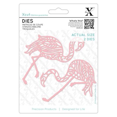 Troqueles Xcut, flamenco tropical, 2 piezas, acero al carbono, arte y manualidades, suministros para herramientas de corte, para hermosas decoraciones, fabricación de tarjetas, etiquetas de regalo, envolturas, álbumes de recortes, fabricación de invitaciones, Crafters Companion