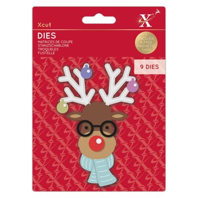 Matrices Xcut, Build-A-Reindeer, Acier au carbone, Art et artisanat, Fournitures d'outils de coupe, Pour une belle décoration, Fabrication de cartes, Emballage d'étiquettes cadeaux, Scrapbooking, Fabrication d'invitations, Crafters Companion