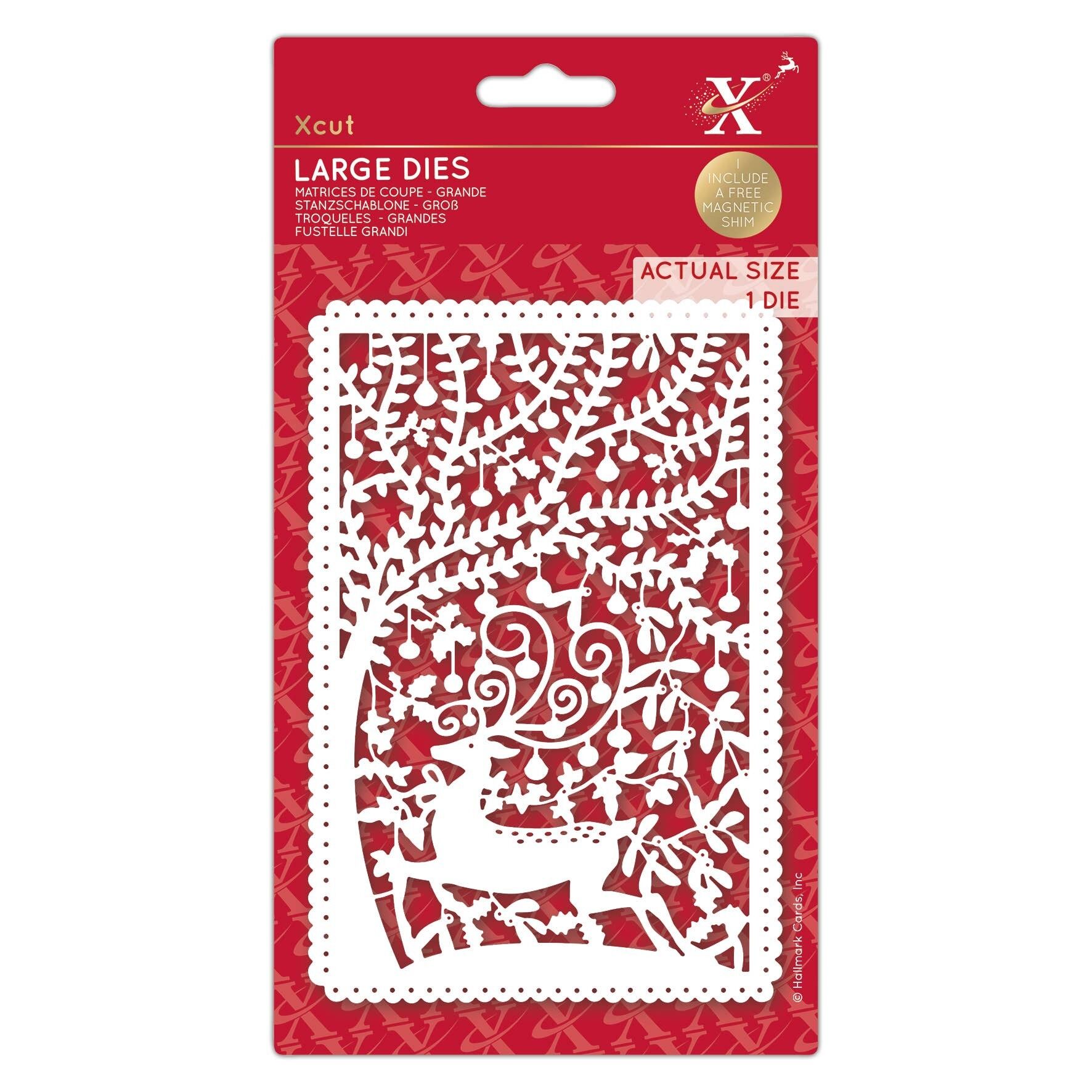 Xcut Large Dies, cervo di Natale, acciaio al carbonio, arte e artigianato, forniture per utensili da taglio, per splendide decorazioni, creazione di biglietti, confezionamento di etichette regalo, scrapbooking, creazione di inviti, Crafters Companion
