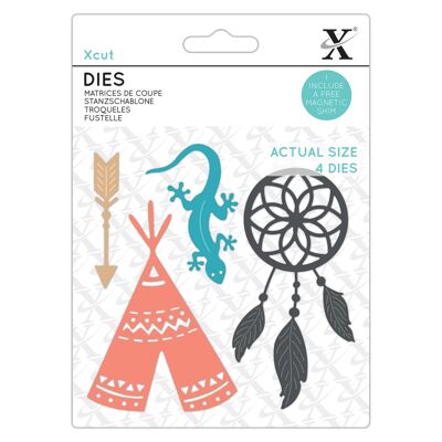 Matrices de découpe Xcut, attrape-rêves, 4 pièces, acier au carbone, art et artisanat, fournitures d'outils de découpe, pour une belle décoration, fabrication de cartes, emballage d'étiquettes cadeaux, scrapbooking, fabrication d'invitations, compagnon d'artisanat