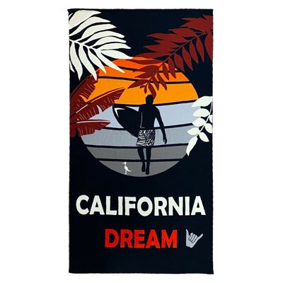 Serviette de plage microfibre 100% polyester Malibu Dream