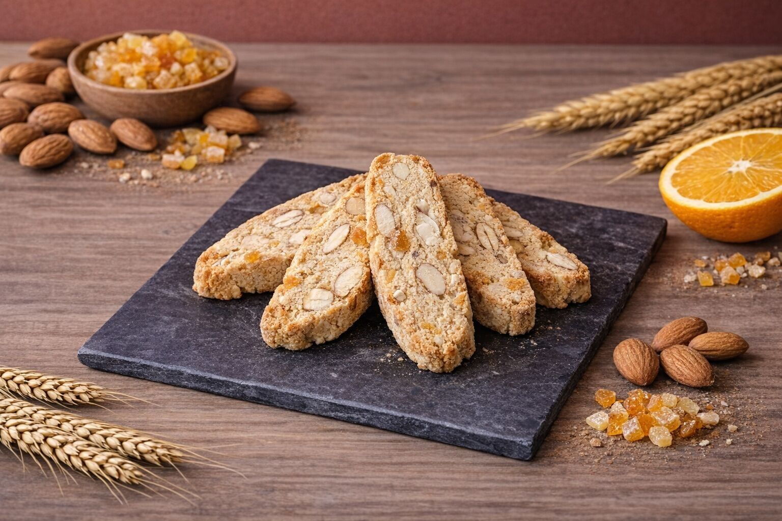 Crunchy orange almonds in 150g / 250g / 500g bags