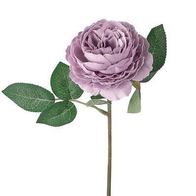 Stelo di rosa di seta, 28 cm di altezza - Viola