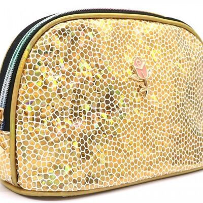 BAG200-021 Neceser de maquillaje Shiny Gold 23x14x7cm