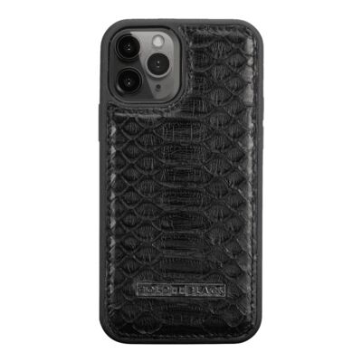 iPhone 12/12 Pro leather sleeve python deep black