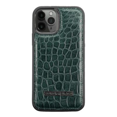 iPhone 12/12 Pro leather sleeve Crocodile Green