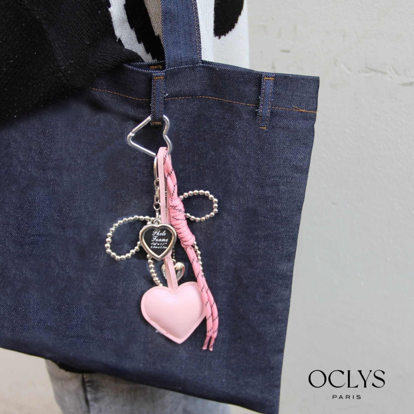 Porte clé cordon cœur nœud Jina