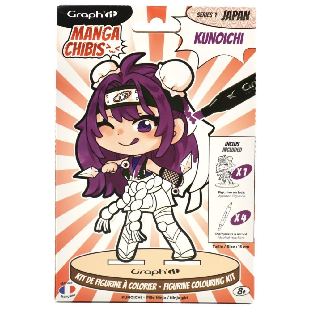 GRAPH'IT CHIBIS - KIT PARA COLOREAR FIGURAS - KUNOICHI