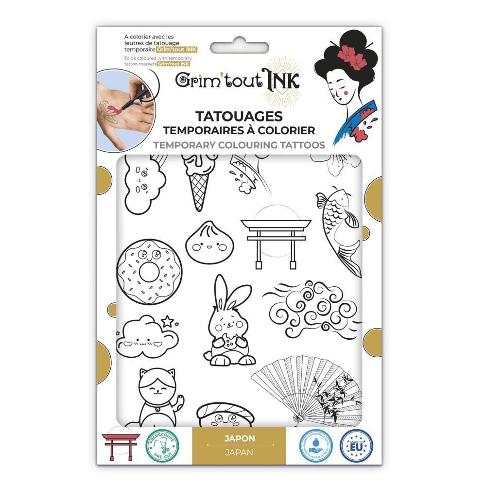 Grim'tout Ink - Tatuaggi temporanei da colorare GIAPPONE