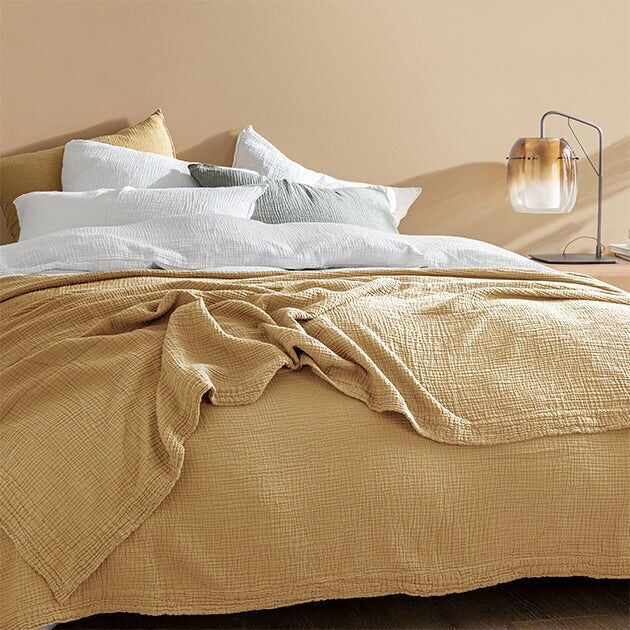 Einfache Waffel-Doppelgaze-Tagesdecke