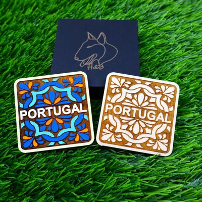 Aimant de réfrigérateur en carreaux de bois du Portugal, décoration de cuisine unique pour la maison, pendaison de crémaillère de style portugais