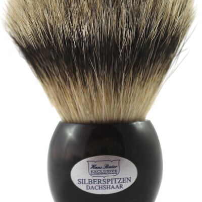 Shaving brush, real horn, dark (Article No .: 53083)