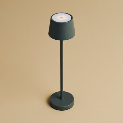 Lampe rechargeable et sans fil Vondel Stone Grey, idéale pour l'industrie hôtelière - Rechargeable sans fil via une station de charge