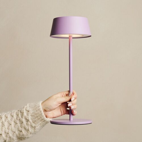 Hugo Violet Lila Rechargeable Table Lamp - Stylish, Dimmable Lamp & Cordless