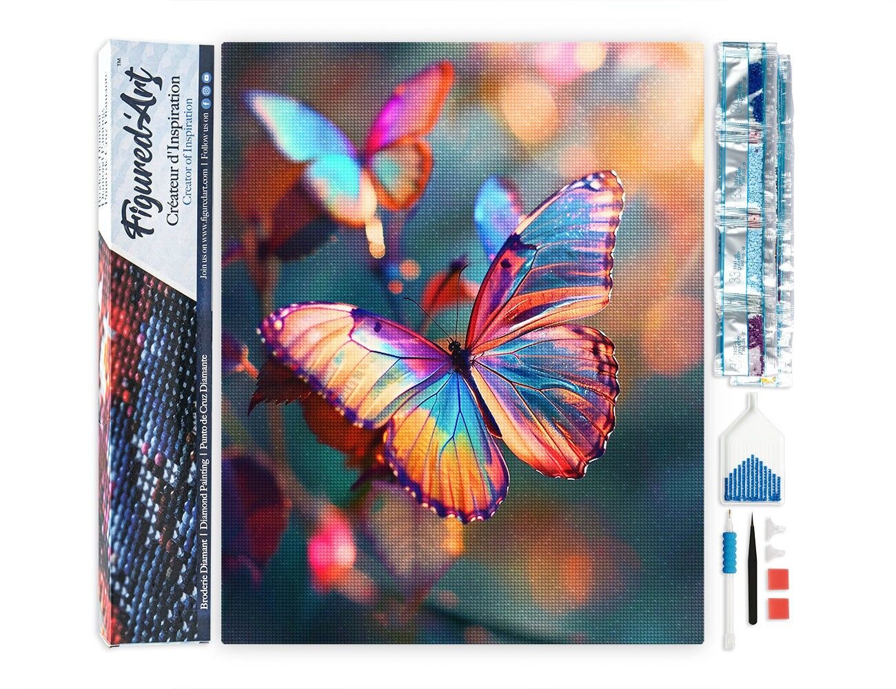 Ricamo a diamante - Farfalle vivaci