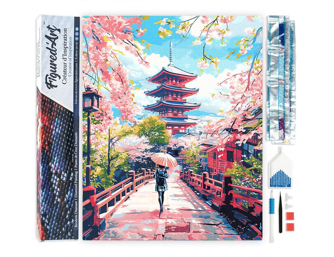 Diamantstickerei - Kyoto in voller Blüte