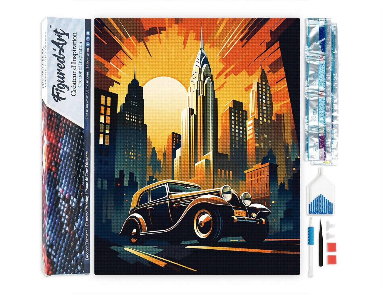 Diamond Painting - Art Deco Car in New York