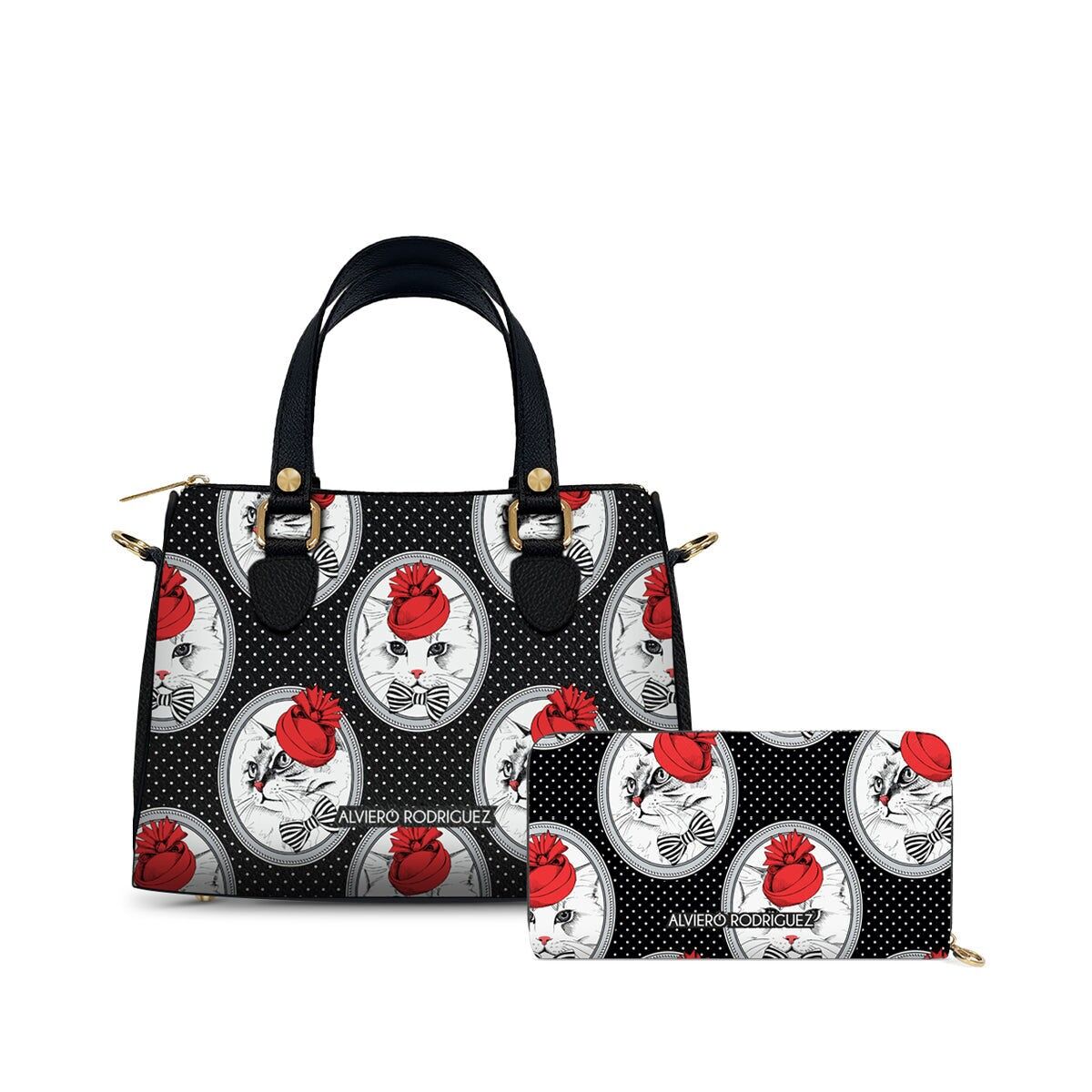 Sac à main Ivy et portefeuille zippé Sweet Cat en promotion