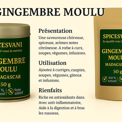 Poudre de Gingembre de Madagscar
