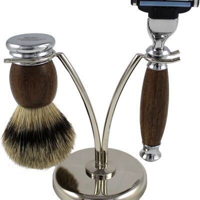 Set da barba in noce americano (Articolo n.: 76093)