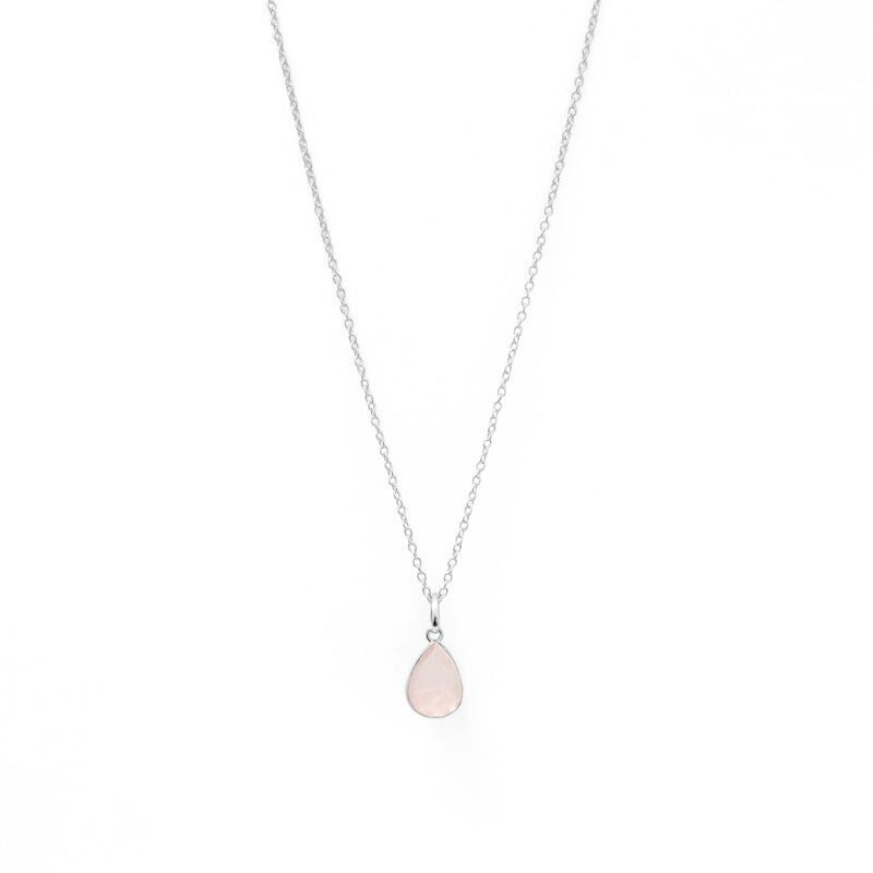 Cimacio-Anhänger aus poliertem Silber mit Rosenquarz