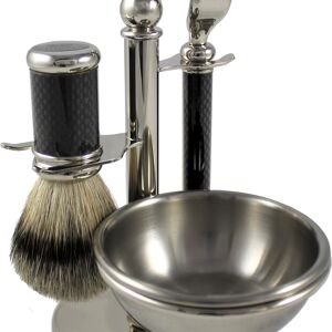 Set de rasage aspect carbone avec porte-savon (Référence : 76146)