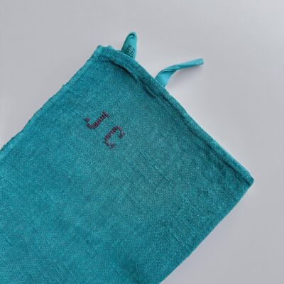 Paño de cocina vintage con monograma JC - Lagoon